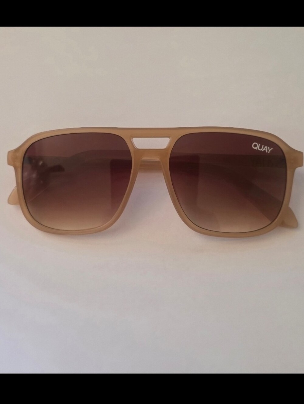 Quay Australia One The Fly Sunglasses With Tan Frames And Brown Gradient Lenses